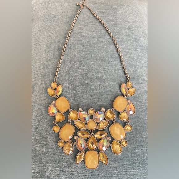 Stunning statement necklace yellow/silver - Picture 1 of 4